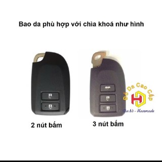 [UY TÍN] Bao da chìa khóa Toyota Vios, Yaris chìa thông minh, kèm tặng móc khóa, da bò handmade