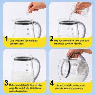 VIÊN SỦI OXY LÀM SẠCH BÌNH GIỮ NHIỆT, BÌNH NƯỚC - COMBO 2 HỘP - TẨY CẶN TRÀ, CẶN CAFE KHỬ MÙI CỐC LY