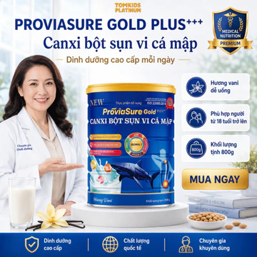 Sữa Proviasure Gold Plus Canxi Bột Sụn Cá Mập Ít Đường Dành Cho Người Cao Tuổi Giúp Xương Chắc Khỏe Lon 800g