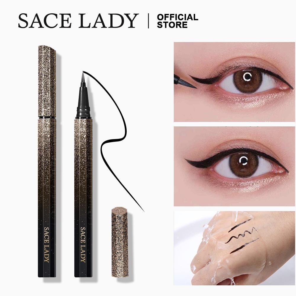 Set SACE LADY Bút Kẻ Mắt Mascara Và Dụng Cụ Kẹp Bấm Cong Lông Mi Chống Thấm Nước Lâu Trôi Làm Dẹp
