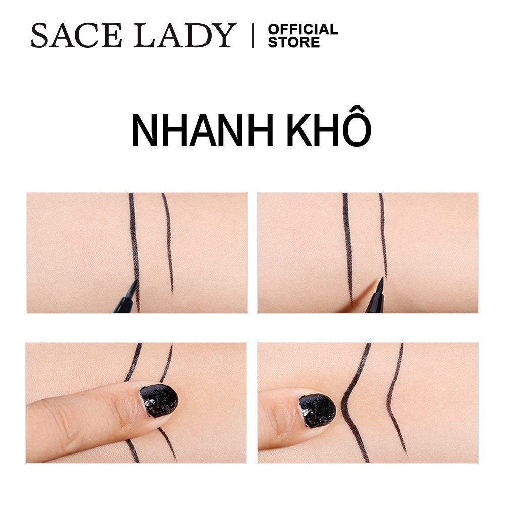 Set SACE LADY Bút Kẻ Mắt Mascara Và Dụng Cụ Kẹp Bấm Cong Lông Mi Chống Thấm Nước Lâu Trôi Làm Dẹp