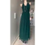 đầm dạ hội xanh rêu voan đập li mặc 2 kiểu size L 2hand
