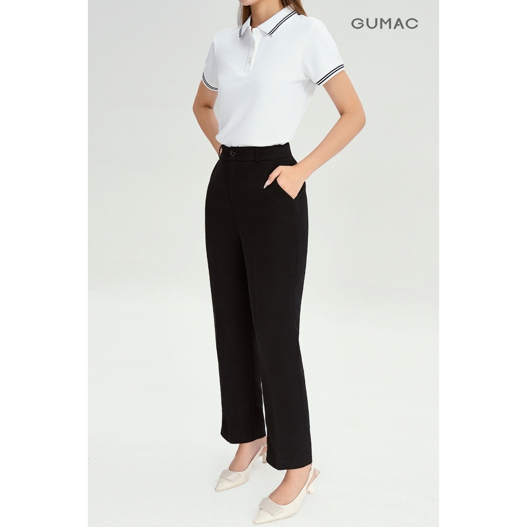 Quần Tây Nữ Form Ống Đứng GUMAC Lưng Rời Có Túi Xéo Chất Tuyết Mưa Đứng Form LQF1002