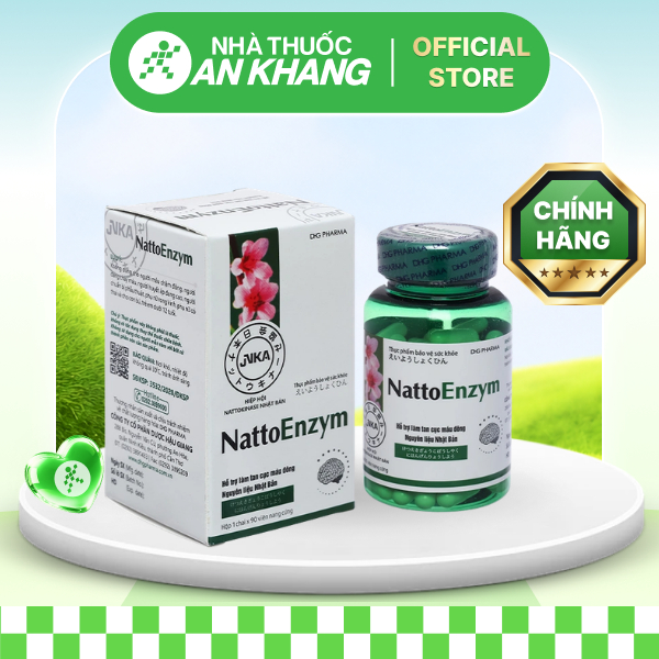 NattoEnzym hỗ trợ tan cục máu đông, ngừa đột quỵ hộp 90 viên [Nhà Thuốc An Khang - Chính Hãng 100%]