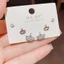 V.I.T Accessories | Set bông tai lá phong đính đá 6 chiếc (2 màu)