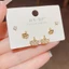 V.I.T Accessories | Set bông tai lá phong đính đá 6 chiếc (2 màu)