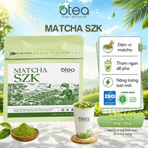 Matcha SZK Otea 500g/100g cao cấp, xanh jade đậm, umami sâu dành cho quán cafe pha chế
