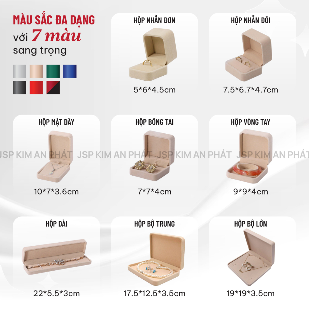 Hộp đựng trang sức nhung JSP nhận in LOGO hộp đựng nhẫn hộp nhẫn cưới dây chuyền lắc vòng tay JSP