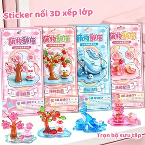 Bộ Sticker xếp chồng 3D pha lê DIY, đồ chơi trí tuệ trẻ em trang trí sổ tay, văn phòng học tập nhiều mẫu dễ thương