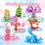 Sticker xếp chồng 3D trong suốt pha lê hoạt hình, trang trí bàn làm việc góc nhà, sticker trao đổi bé gái cute