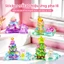 Sticker xếp chồng 3D trong suốt pha lê hoạt hình, trang trí bàn làm việc góc nhà, sticker trao đổi bé gái cute