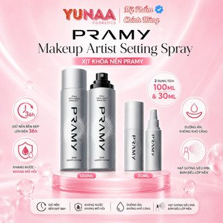[Y361] Xịt Khoá Nền Makeup PRAMY Artist Setting Spray - Vỏ Bạc - Khóa Chặt Lớp Trang Điểm Bền Bỉ, Kiềm Dầu, Dưỡng Ẩm