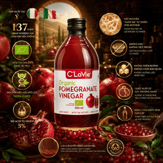 Giấm Lựu Hữu Cơ C’LaVie 500ml – Tinh Túy Lên Men Tự Nhiên Từ Ý
