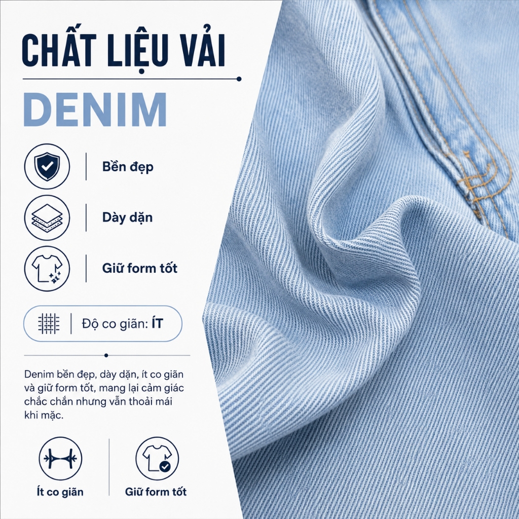 Quần Jeans Nữ Ống Suông GMORNING Form Cơ Bản Thêu Chữ Chất Denim Mềm Tôn Dáng Trẻ Trung YQJE10080