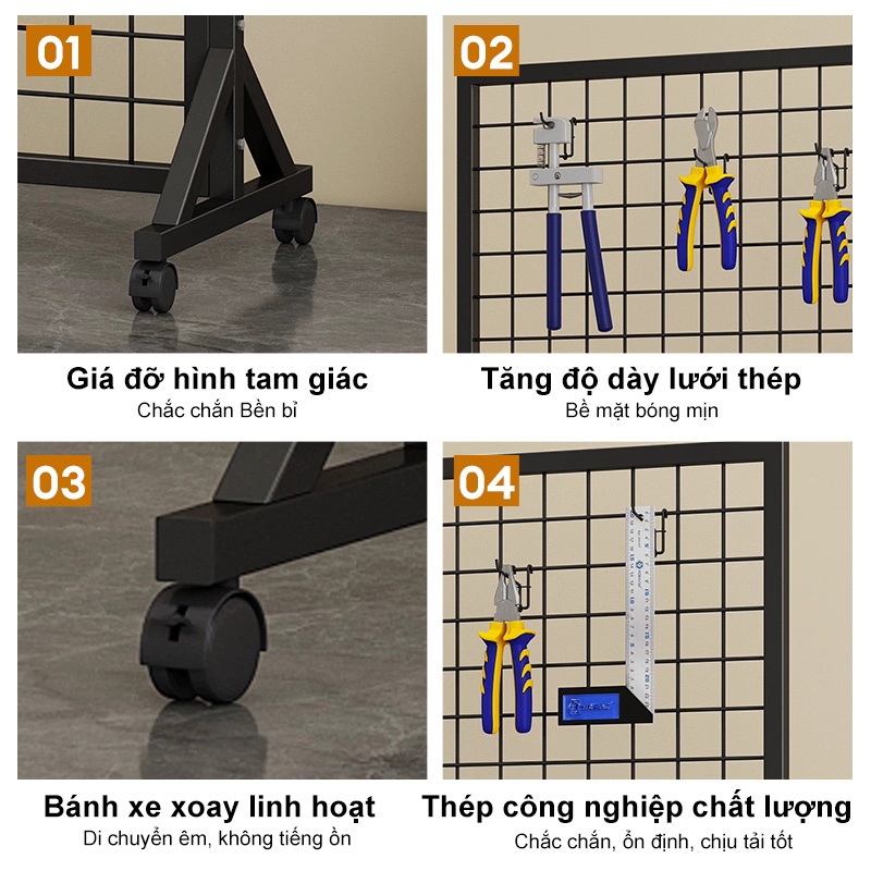𝐎𝐥𝐢𝐟𝐞 Kệ lưới trang trí phân chia không gian đa dụng bánh xe trồng cây lưu ảnh khung thép dày bo góc không sắc cạnh