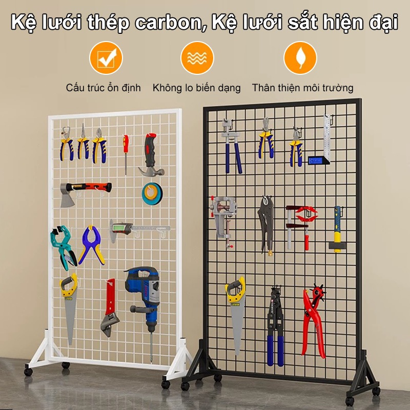 𝐎𝐥𝐢𝐟𝐞 Kệ lưới trang trí phân chia không gian đa dụng bánh xe trồng cây lưu ảnh khung thép dày bo góc không sắc cạnh