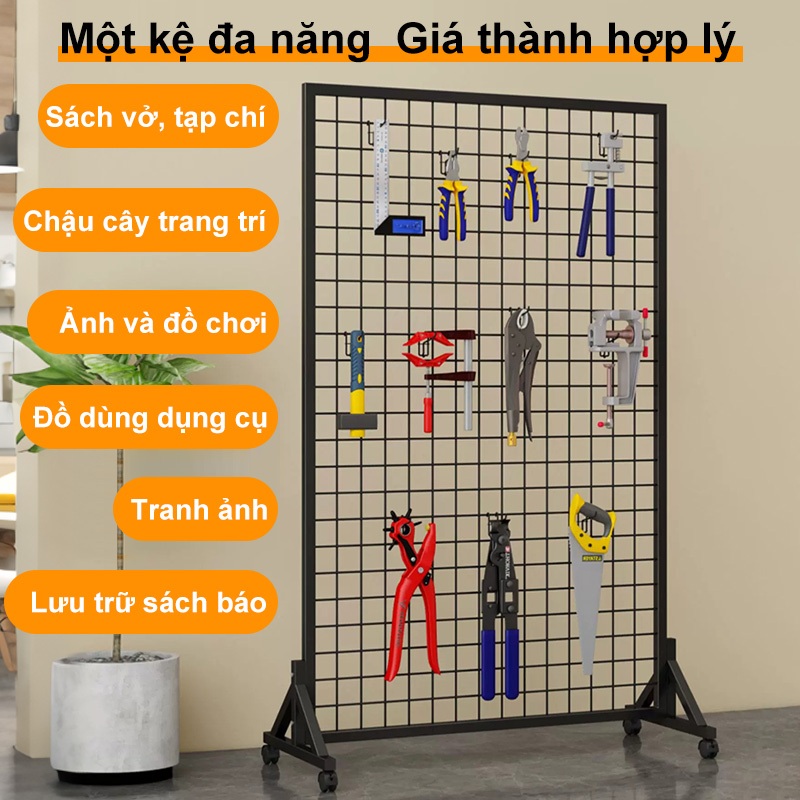 𝐎𝐥𝐢𝐟𝐞 Kệ lưới trang trí phân chia không gian đa dụng bánh xe trồng cây lưu ảnh khung thép dày bo góc không sắc cạnh