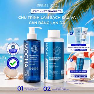 Combo Sữa Rửa Mặt Bio Active & Nước Tẩy Trang Mocha, Làm Sạch Dịu Nhẹ - Lành Tính Cho Da
