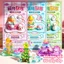 Sticker xếp chồng 3D trong suốt pha lê hoạt hình, trang trí bàn làm việc góc nhà, sticker trao đổi bé gái cute