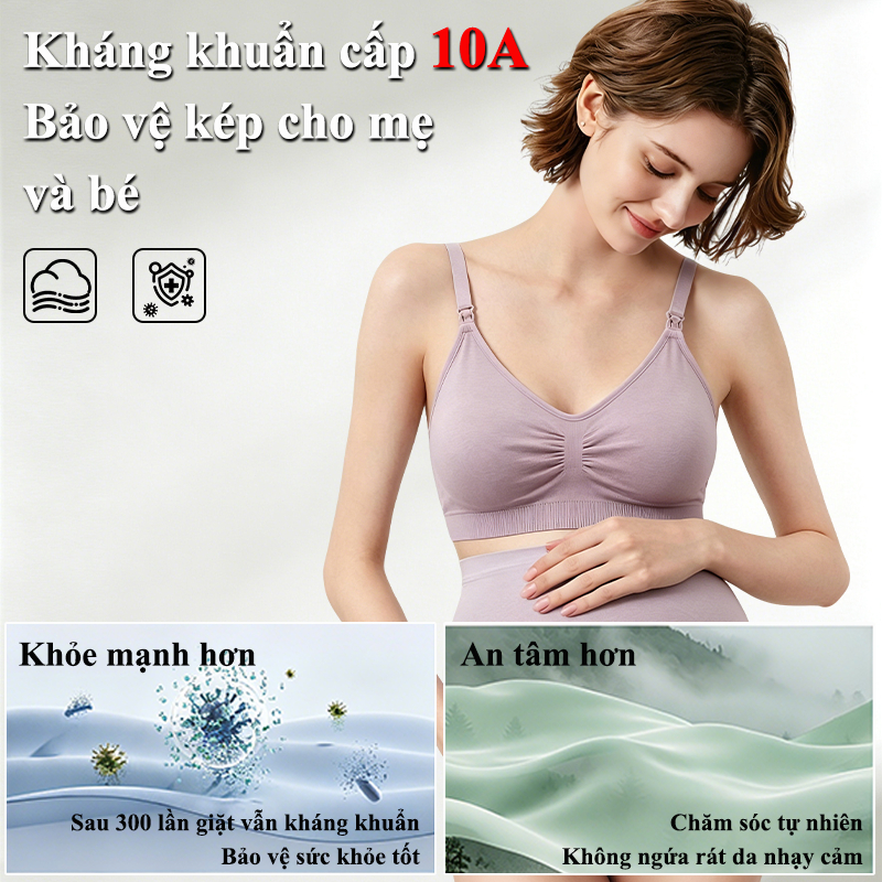 Angel Mommy Áo lót bầu cho con bú Áo lót bầu và hút sữa cho máy không dây Áo ngực bầu dùng cho máy hút sữa rảnh tay