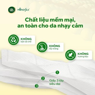 Giấy Vệ Sinh HaNoi Silk Xanh Dương 3 Lớp, Bịch 10 Cuộn Không Lõi Mềm Mịn, Tan Ngay Trong Nước