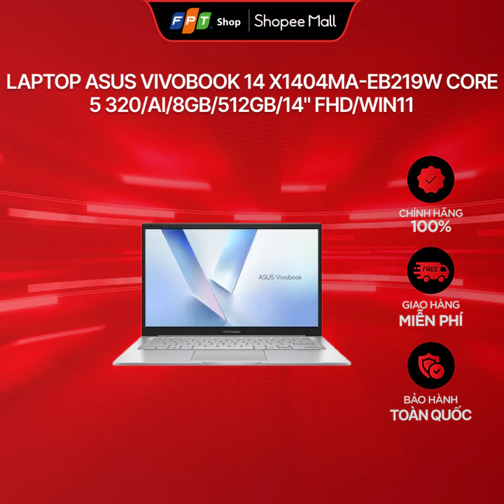 Laptop Asus Vivobook 14 X1404MA-EB219W Core 5 320/AI/8GB/512GB/14" FHD/Win11