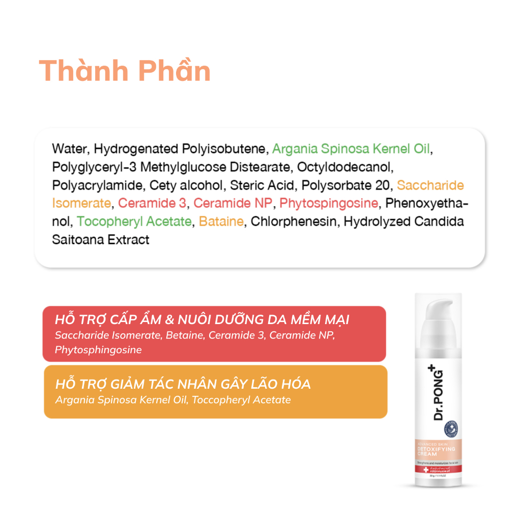 Kem dưỡng cấp ẩm chuyên sâu Dr.PONG Advanced Skin Detoxifying Cream 30g | BigBuy360 - bigbuy360.vn