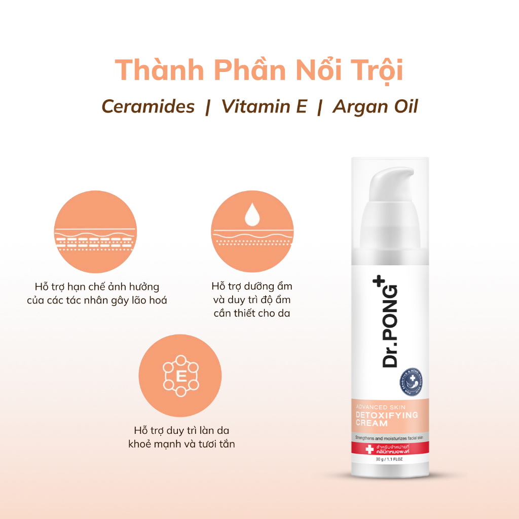 Kem dưỡng cấp ẩm chuyên sâu Dr.PONG Advanced Skin Detoxifying Cream 30g | BigBuy360 - bigbuy360.vn