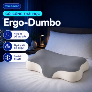 Gối Memory Foam Ergo-Dumbo Mịn Decor, Gối Công Thái Học GIảm Đau Cổ Vai Gáy Thông Minh