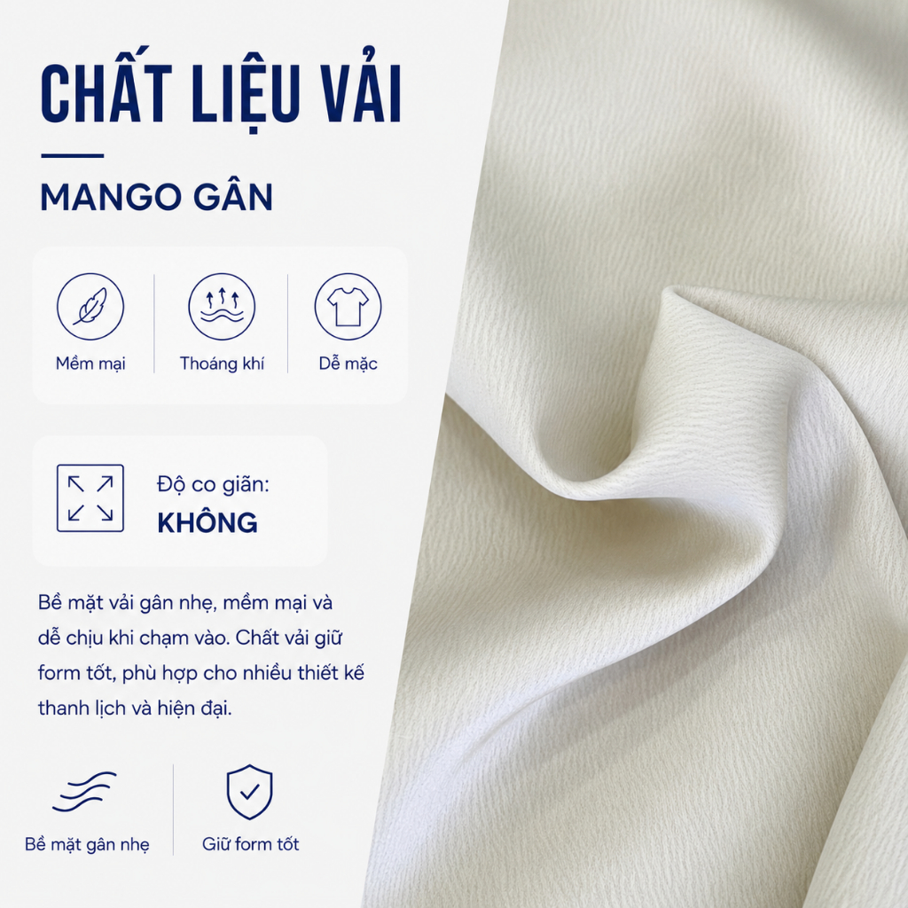 Chân Váy Lụa Đuôi Cá GUMAC Cơ Bản Chất Liệu Lụa Mango Gân Dày Dặn Đứng Form Tôn Dáng LVG0415