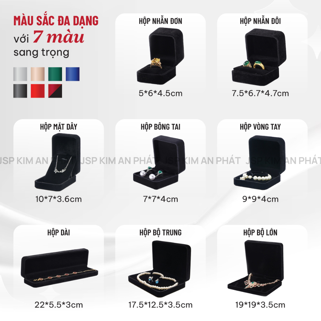 Hộp đựng trang sức nhung JSP nhận in LOGO hộp đựng nhẫn hộp nhẫn cưới dây chuyền lắc vòng tay JSP