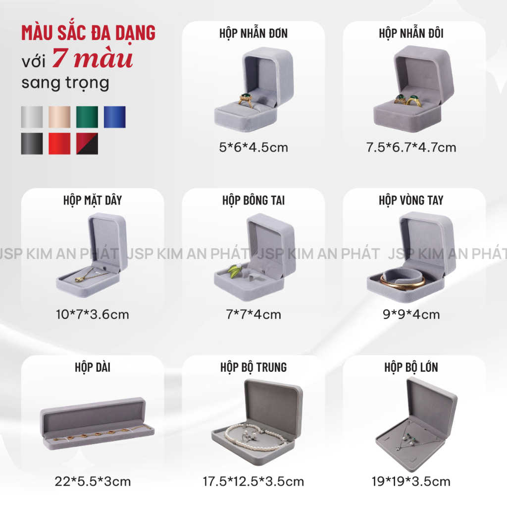 Hộp đựng trang sức nhung JSP nhận in LOGO hộp đựng nhẫn hộp nhẫn cưới dây chuyền lắc vòng tay JSP