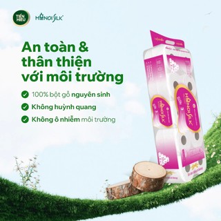 Giấy Vệ Sinh HaNoi Silk Cao Cấp Tím 3 Lớp, Bịch 10 Cuộn Có Lõi Mềm, Mịn, Tan Trong Nước - TẶNG GIẤY ĂN RÚT FAIRY ĐÀO