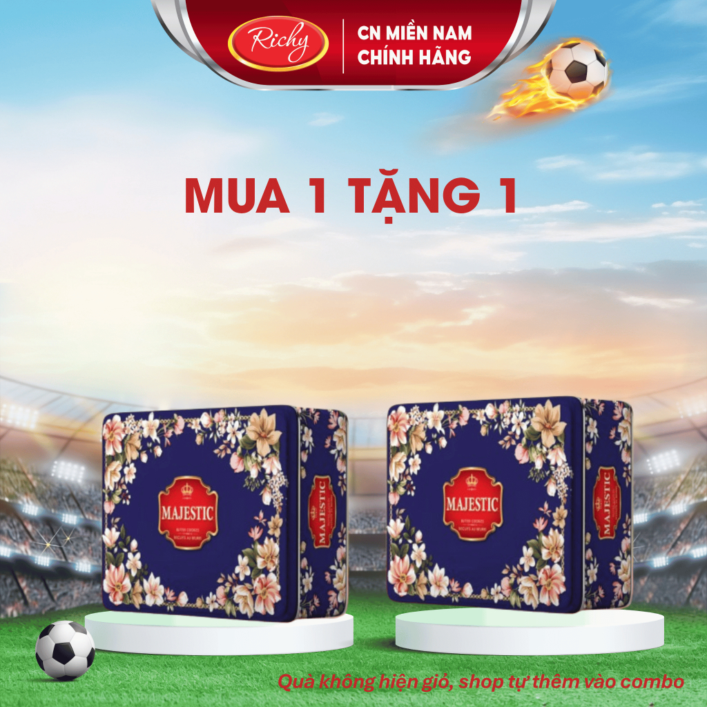 [MUA 1 TẶNG 1] Majestic HT Hoa Nhí 310g xanh, đỏ, bánh kẹo Richy