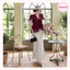 Set bộ nữ sang chảnh áo voan nữ 2 lớp bèo phối chân váy dài vải tuyết nhung cao cấp (Tặng kèm quà) - MeoStoree