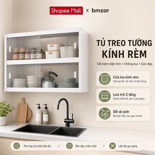 【Treo Tường】BMZAR Kệ Để Chén Đĩa Inox 304  Kệ để chén bát có nắp đậy 2Tầng Chịu tải 200kg