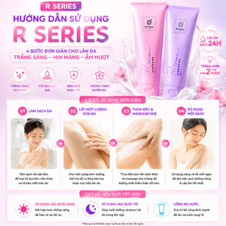 Kem, Sữa Dưỡng Thể Trắng Da Toàn Thân Hương Nước Hoa Thái Lan Rseries Hand and Body Lotion 200ml - Mịn Màng Suốt 24H
