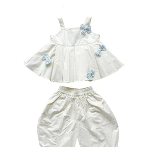 CANDI MIIMI Set áo hai dây phối quần lửng nơ xanh-NL6424
