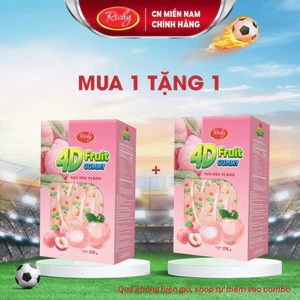 Kẹo Dẻo Richy 4D Fruit Gummies 216g Sốt Trái Cây Tươi Vị Đào/ Xoài Ngọt Ngào