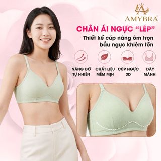 Áo ngực học sinh cấp 2, 3 không gọng, Áo lót nữ sinh mặc áo dài cotton mút mỏng mềm mại AMYBRA A409
