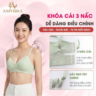 Áo ngực học sinh cấp 2, 3 không gọng, Áo lót nữ sinh mặc áo dài cotton mút mỏng mềm mại AMYBRA A409