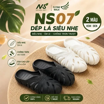 Dép Lá NS07 Dép Sục Nam Nữ EVA Siêu Nhẹ Đúc Nguyên Khối Chống Nước Êm Chân