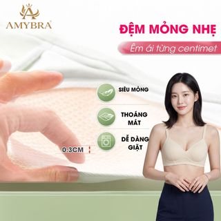 Áo ngực học sinh cấp 2, 3 không gọng, Áo lót nữ sinh mặc áo dài cotton mút mỏng mềm mại AMYBRA A409