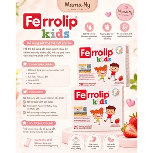 FERROLIP KIDS 20 GÓI - Hỗ trợ tạo hồng cầu, tăng quá trình tạo máu và giảm nguy cơ thiếu máu do thiếu sắt ở trẻ