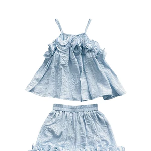 CANDI MIMI Set áo dây váy bèo hoa 3D- NL6460