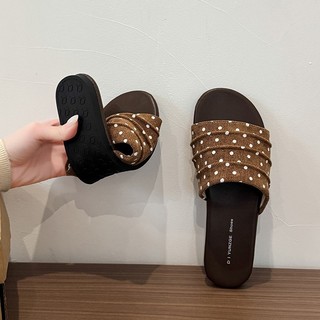 [CHÂN MẬP TĂNG 1 SZ] Dép Nữ Thời Trang Họa Tiết Chấm Bi Trang Trí  Phong Cách Dễ Thương Mã L166