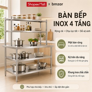 BMZAR Kệ để đồ nhà bếp inox 304 chất lượng cao Kệ bếp đa năng 5 tầng Kệ Inox Nhà Bếp Cao Cấp