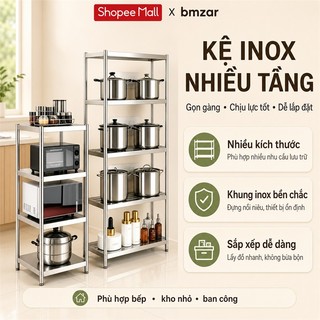 BMZAR Kệ Inox 304 Lọt Khe Nhà Bếp Kệ Để Khe Hẹp Siêu Bền Chịu Lực Tốt Phân Loại 3/4/5 Tầng