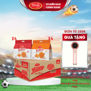 Combo 8 bịch Bánh Karo chà bông sợi gà, Bánh tươi, Bánh kẹo Richy, HSD 45 ngày - cân nhắ