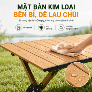 Bộ bàn ghế cắm trại gấp gọn, siêu bền, chịu nhiệt, chống ăn mòn – dành cho dã ngoại, du lịch, BBQ【Chịu tải 300KG】